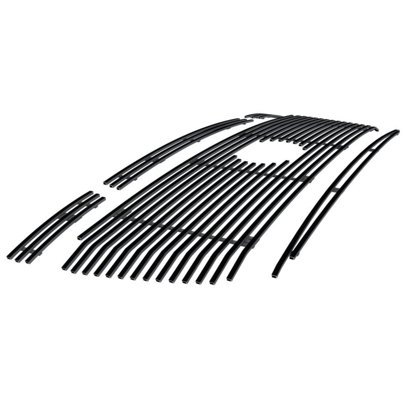 Fits 2010-2013 Toyota Tundra Main Upper + Lower Bumper Black Stainless Steel Billet Grille