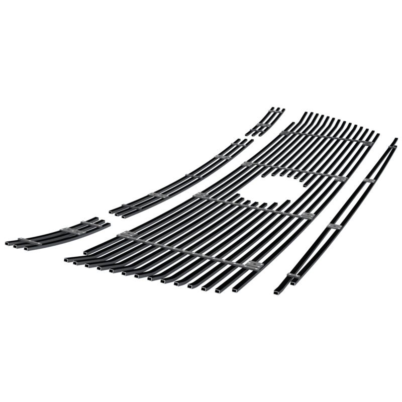 Fits 2010-2013 Toyota Tundra Main Upper + Lower Bumper Black Stainless Steel Billet Grille - Image 2