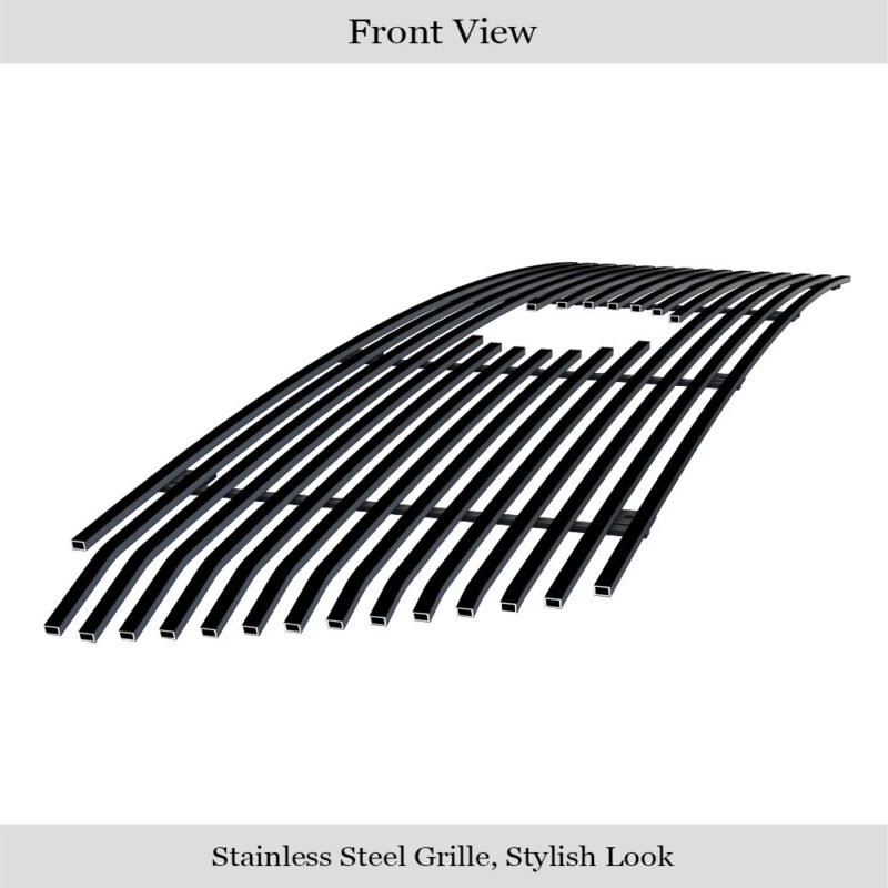 Fits 2010-2013 Toyota Tundra 1 PC With Logo Show Main Upper Black Stainless Steel Billet Grille