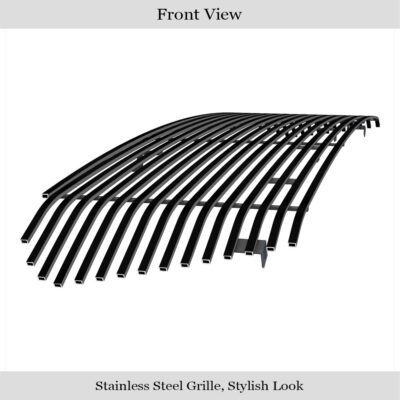 Fits 2014-2017 Toyota Tundra Not fit with front sensor behind logo Main Upper Black Stainless Steel Billet Grille