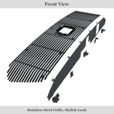Fits 2018-2019 Toyota Tundra with front sensor TSS Main Upper Black Stainless Steel Billet Grille