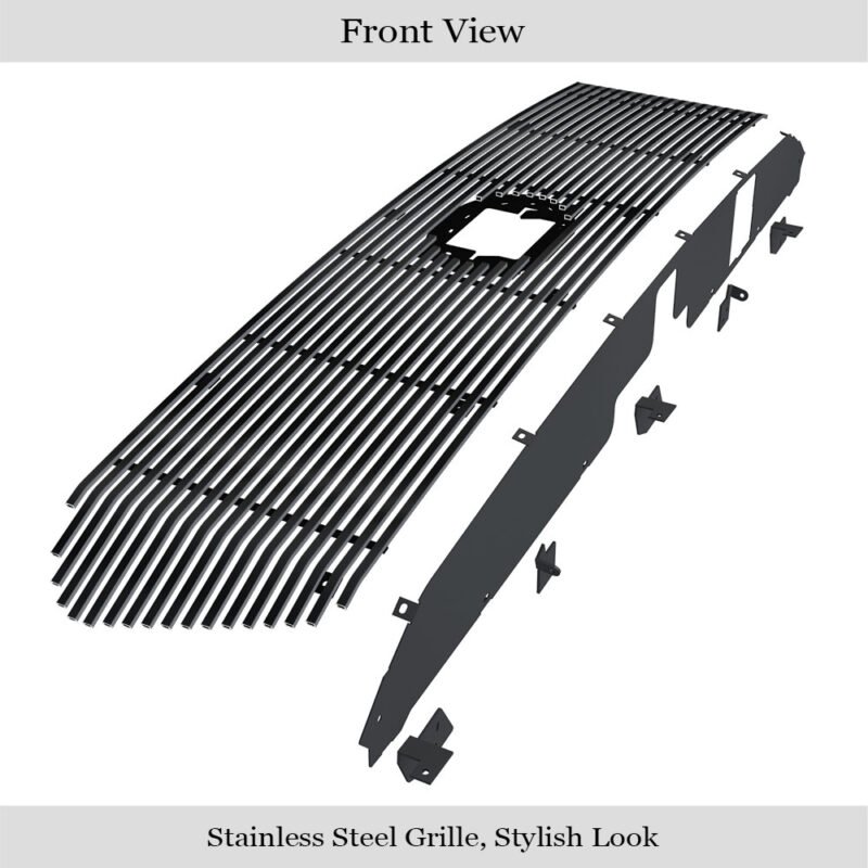 Fits 2018-2019 Toyota Tundra with front sensor TSS Main Upper Black Stainless Steel Billet Grille