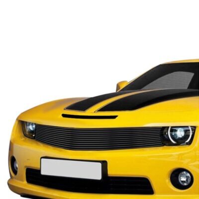 Fits 2010-2013 Chevy Camaro Long Not for ZL1 Model Main Upper Black Stainless Steel Billet Grille