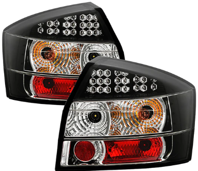 Fits Audi A4 02-05 (Does not fit covertible or wagon models) LED Tail Lights - Black