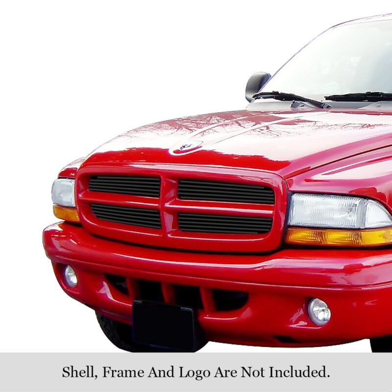 Fits 1997-2004 Dodge Dakota /1997-2003 Dodge Durango Main Upper Black Stainless Steel Billet Grille - Image 3