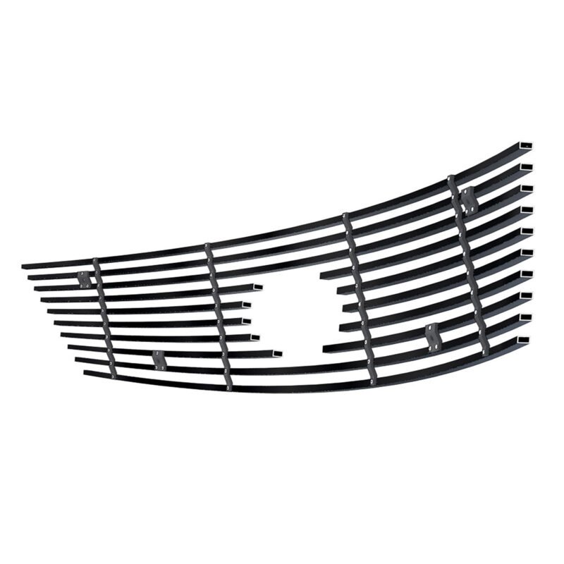 Fits 2005-2007 Ford Five hundred With Logo Show Main Upper Black Stainless Steel Billet Grille - Image 2
