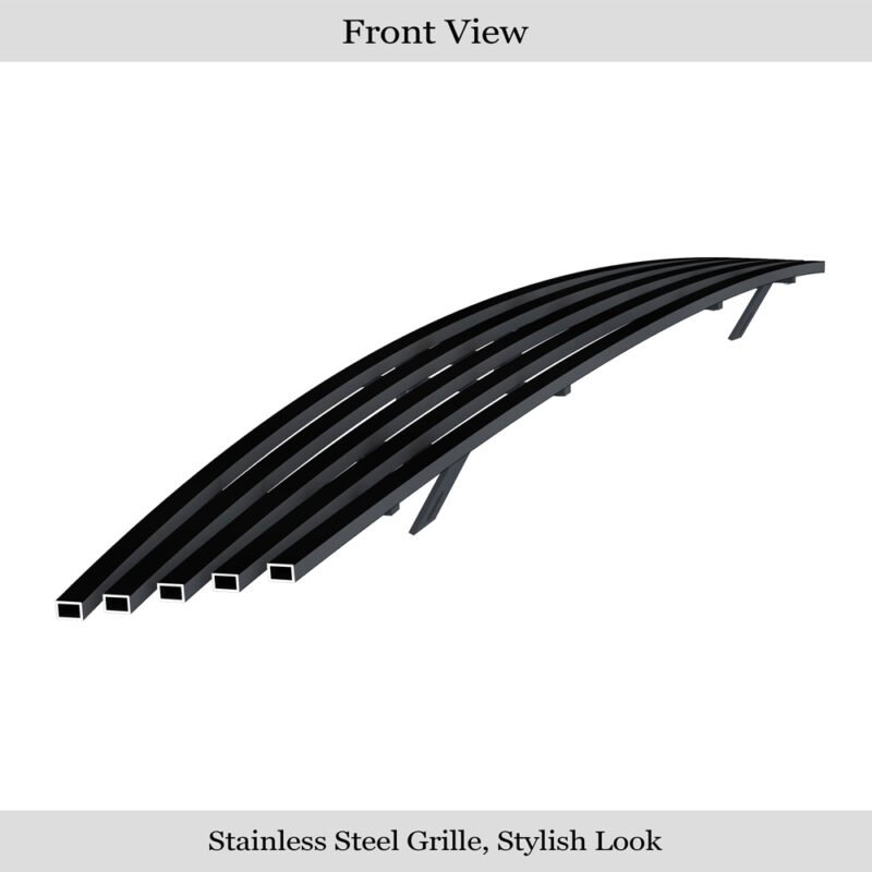Fits 2000-2004 Ford Focus Main Upper Black Stainless Steel Billet Grille