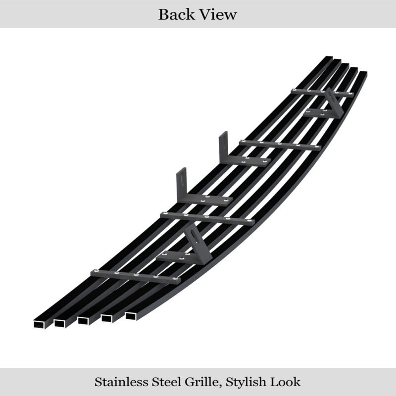 Fits 2000-2004 Ford Focus Main Upper Black Stainless Steel Billet Grille - Image 2