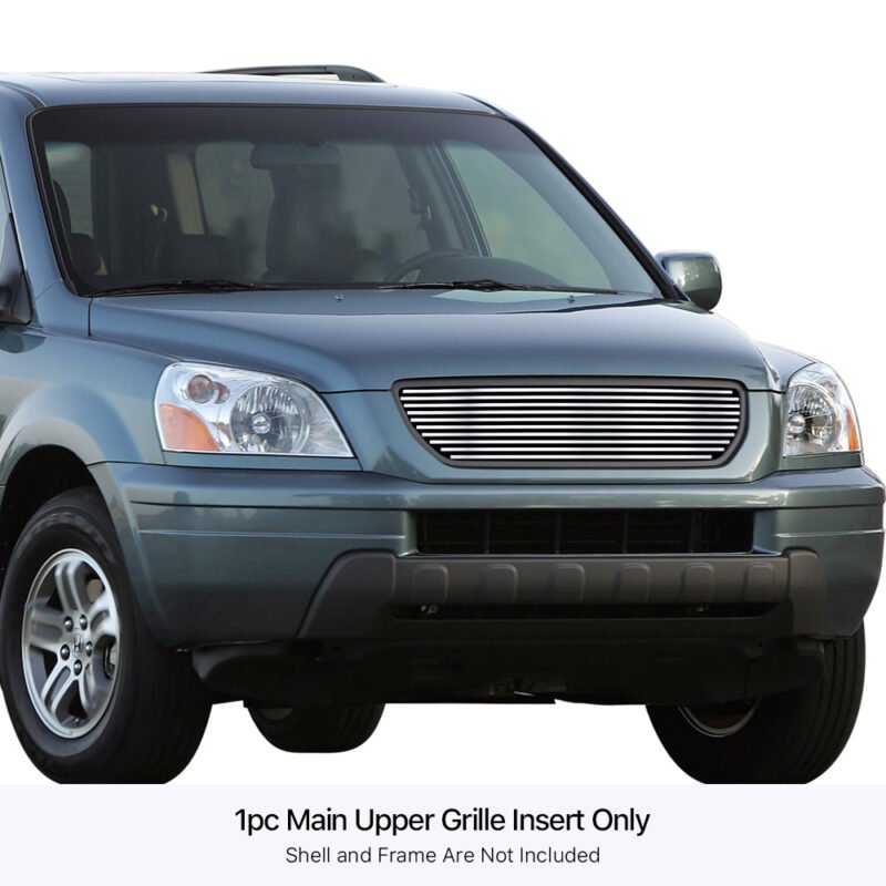 Fits 2003-2005 Honda Pilot Main Upper Stainless Steel Billet Grille - Image 3