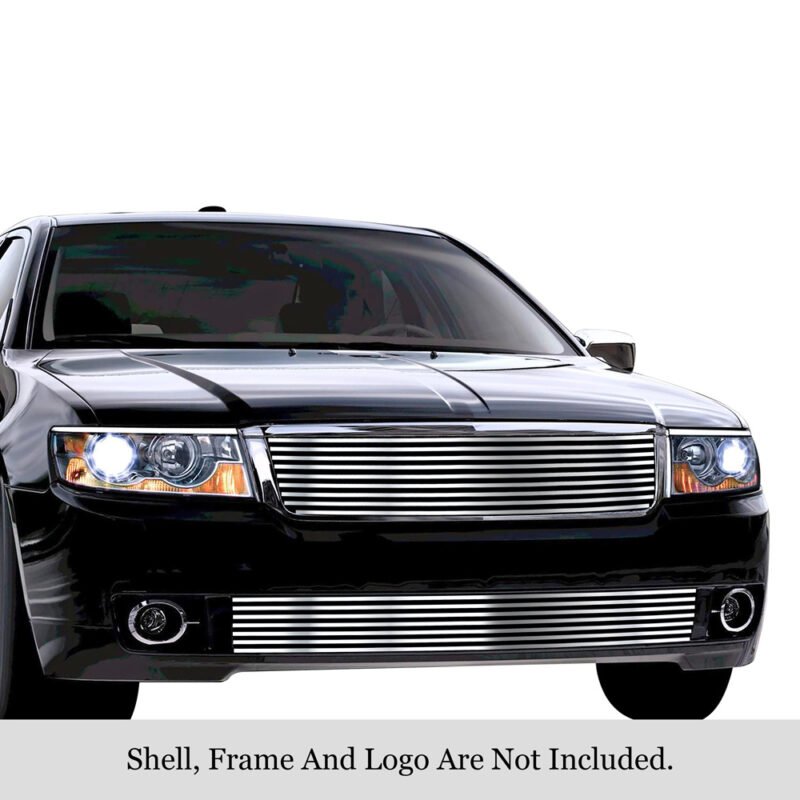 Fits 2007-2008 Lincoln MKZ Main Upper + Lower Bumper Stainless Steel Billet Grille - Image 3