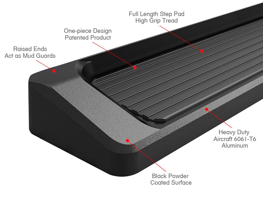 Fits 2007-2017 Chevrolet Traverse 2007-2016 GMC Acadia (Incl. 2017 Acadia Limited) (Excl. Denali) 2007-2009 Buick Enclave 2007-2010 Saturn Outlook Both Sides iRunning Board - Image 3