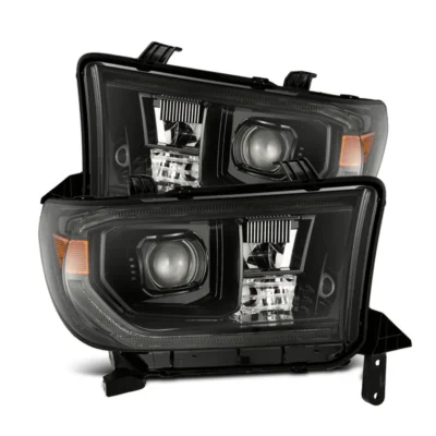 Fits 07-13 Toyota Tundra/08-17 Toyota Sequoia MK II LUXX-Series LED Projector Headlights Alpha-Black (With Level Adjuster)