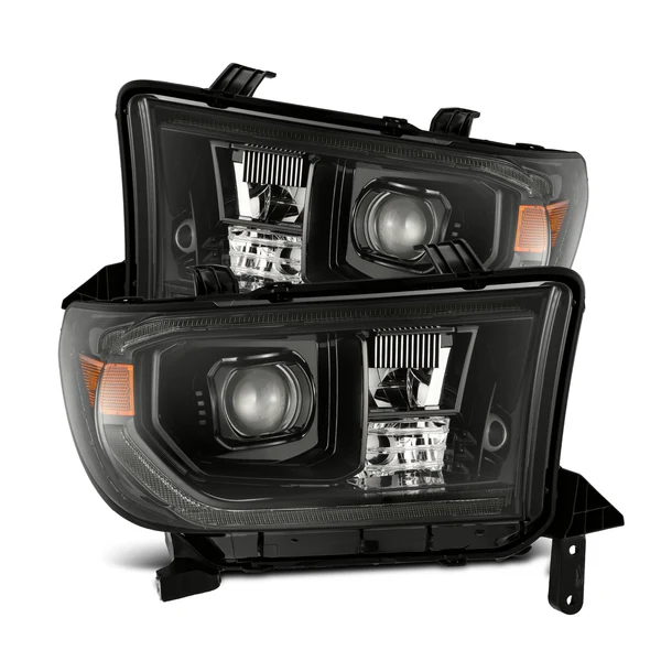 Fits 07-13 Toyota Tundra/08-17 Toyota Sequoia MK II LUXX-Series LED Projector Headlights Alpha-Black (With Level Adjuster)