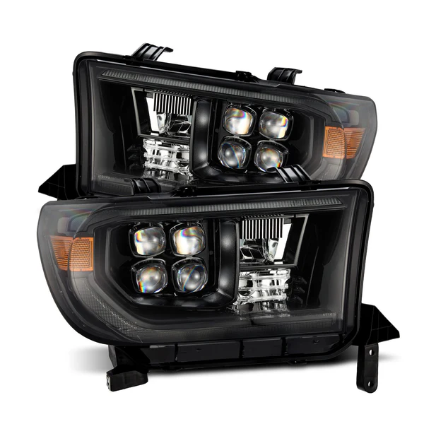 Fits 07-13 Toyota Tundra/08-17 Toyota Sequoia MK II NOVA-Series LED Projector Headlights Alpha-Black (With Level Adjuster)