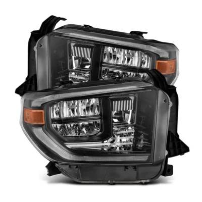 Fits 14-21 Toyota Tundra MK II LUXX-Series LED Crystal Headlights Alpha-Black