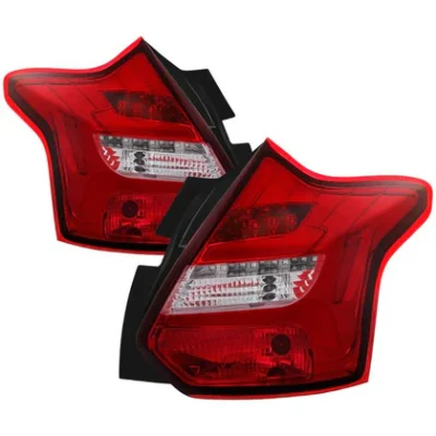 Fits Ford Focus 12-14 5Dr Only ( Do not Fit 4Dr Sedan ) LED Tail Lights - Red Clear