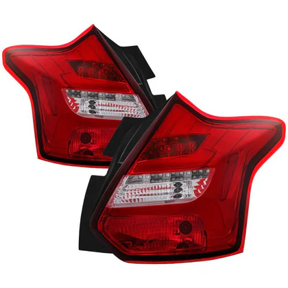 Fits Ford Focus 12-14 5Dr Only ( Do not Fit 4Dr Sedan ) LED Tail Lights - Red Clear