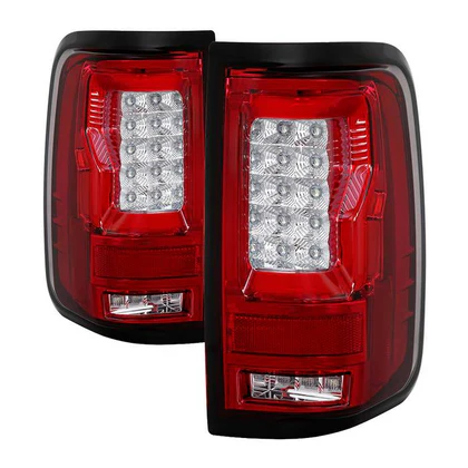 Fits Ford F150 Styleside 04-08 (Not Fit Heritage & SVT) Version 2 Light Bar LED Tail Lights - Red Clear