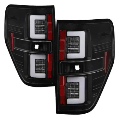 Fits Ford F150 09-14 Version 2 Light Bar LED Tail Lights - Black