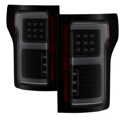Fits Ford F150 2015-2017 Light Bar LED Tail Lights ( Compatible With Rear Blind Spot Sensor Model Only ) - Black Smoke