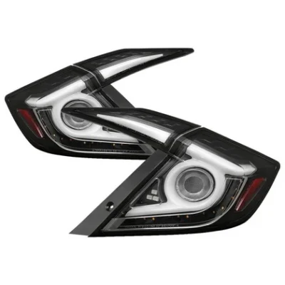 Fits ( Spyder ) Honda Civic 2016 - 2019 4 Door Light Bar LED Tail Lights - Black