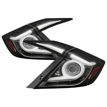 Fits ( Spyder ) Honda Civic 2016 - 2019 4 Door Light Bar LED Tail Lights - Black