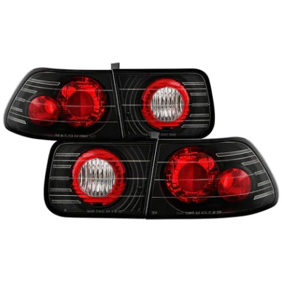 Fits Honda Civic 96-00 2Dr Euro Style Tail Lights - Black