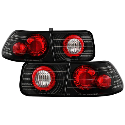 Fits Honda Civic 96-00 2Dr Euro Style Tail Lights - Black