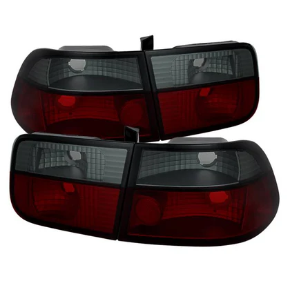 Fits Honda Civic 96-00 2Dr Crystal Tail Lights - Red Smoke