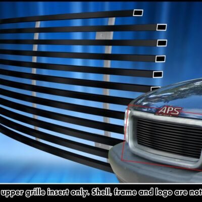 Fits 1998-2003 GMC Jimmy /1998-2003 GMC Sonoma Main Upper Black Stainless Steel Billet Grille
