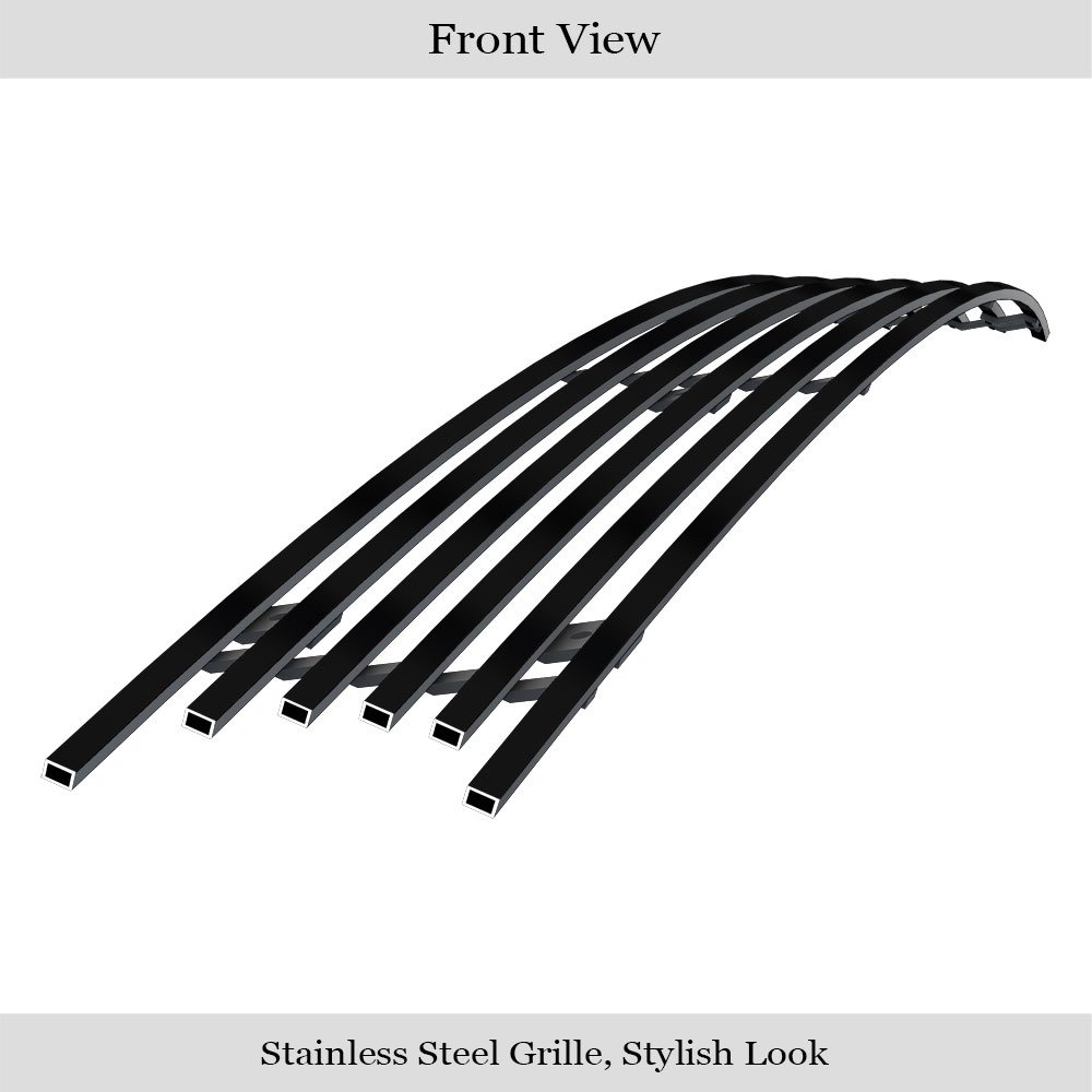 Fits 2006-2009 Toyota Prius With Fog Light Lower Bumper Black Stainless Steel Billet Grille