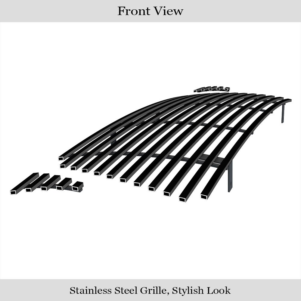 Fits 2005-2010 Toyota Tacoma 1 PC Center & 2 PCS For Side Holes Main Upper Black Stainless Steel Billet Grille