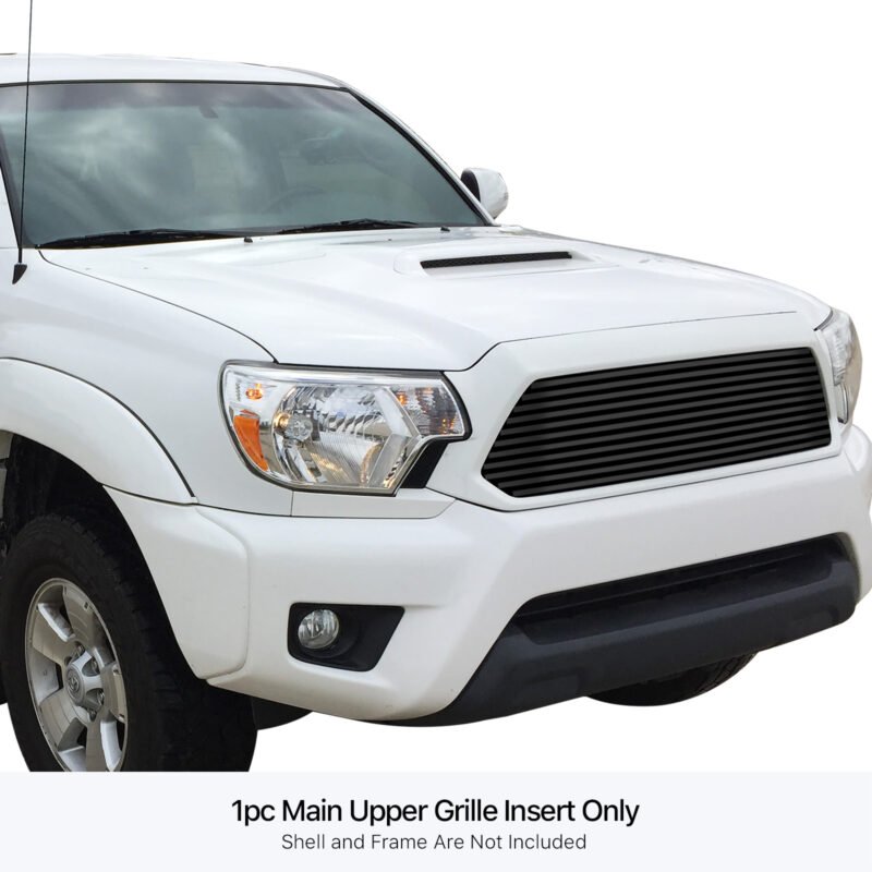 Fits 2012-2015 Toyota Tacoma Main Upper Black Stainless Steel Billet Grille - Image 3