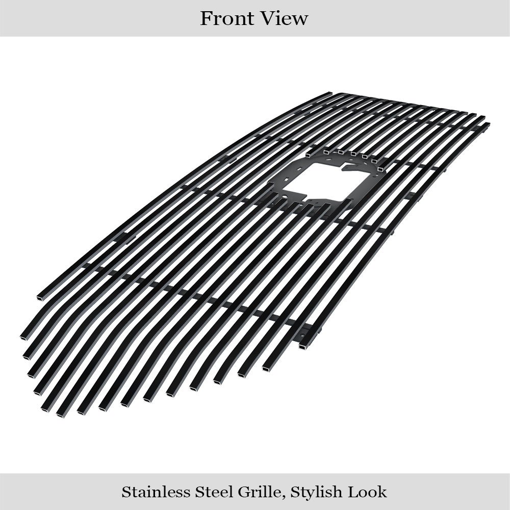 Fits 2018-2019 Toyota Tacoma with front sensor TSS Main Upper Black Stainless Steel Billet Grille