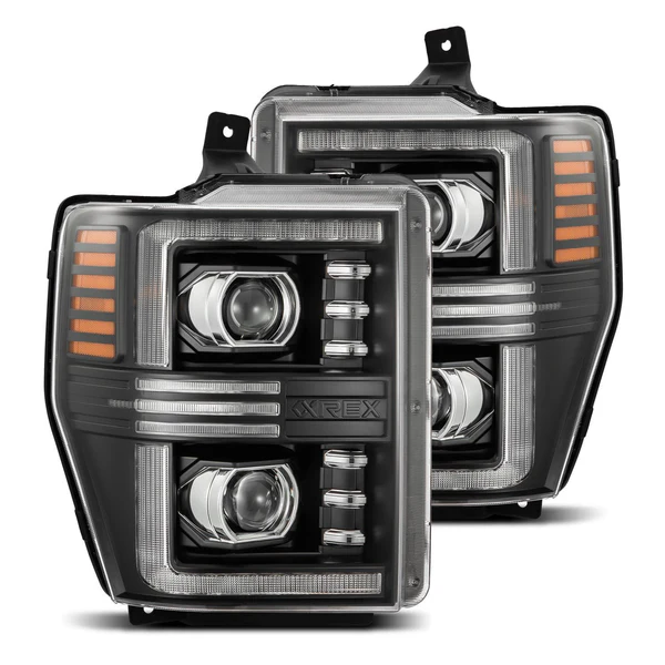 Fits 08-10 Ford Super Duty/Excursion PRO-Series Halogen Projector Headlights Black