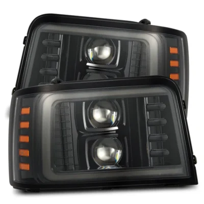 Fits 92-96 Ford F-Series/Bronco LUXX-Series LED Projector Headlights Alpha-Black (ETA late Aug)