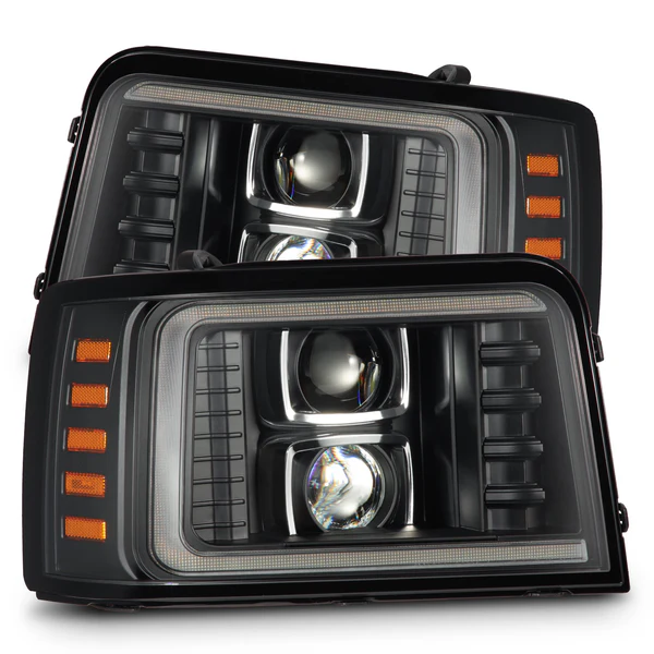 Fits 92-96 Ford F-Series/Bronco LUXX-Series LED Projector Headlights Black