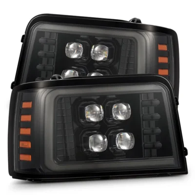 Fits 92-96 Ford F-Series/Bronco NOVA-Series LED Projector Headlights Alpha-Black