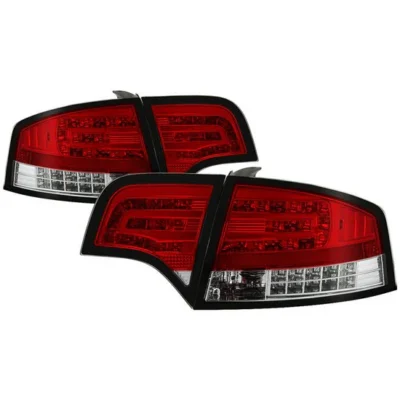 Fits Audi A4 4Dr 06-08 LED Tail Lights - Red Clear