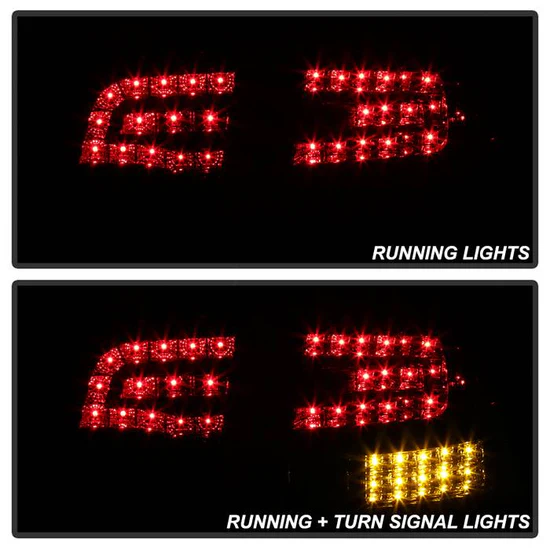 Fits Audi A4 4Dr 06-08 LED Tail Lights - Red Clear - Image 7