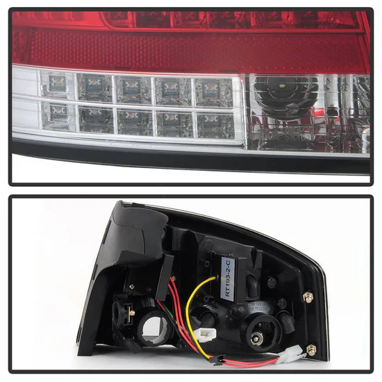 Fits Audi A4 4Dr 06-08 LED Tail Lights - Red Clear - Image 4