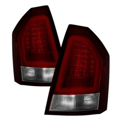 Fits Chrysler 300 05-07 Version 2 Light Bar LED Tail Lights - Red Clear