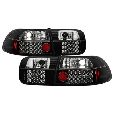 Fits Honda Civic 92-95 2/4DR LED Tail Lights - Black