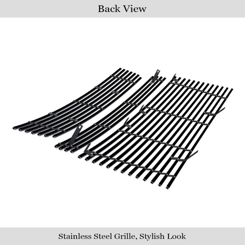 Fits 2007-2010 Ford Edge Main Upper + Lower Bumper Black Stainless Steel Billet Grille - Image 2