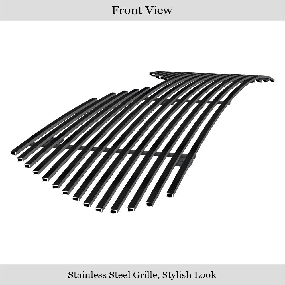 Fits 2020-2025 Toyota Highlander Without Camera Main Upper Black Stainless Steel Billet Grille