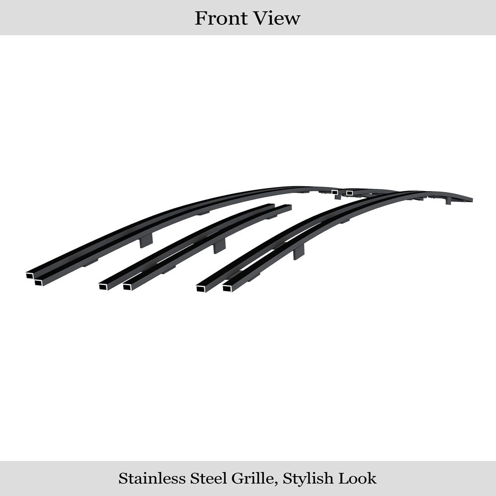 Fits 2004-2007 Toyota Highlander not for Hybrid Main Upper Black Stainless Steel Billet Grille