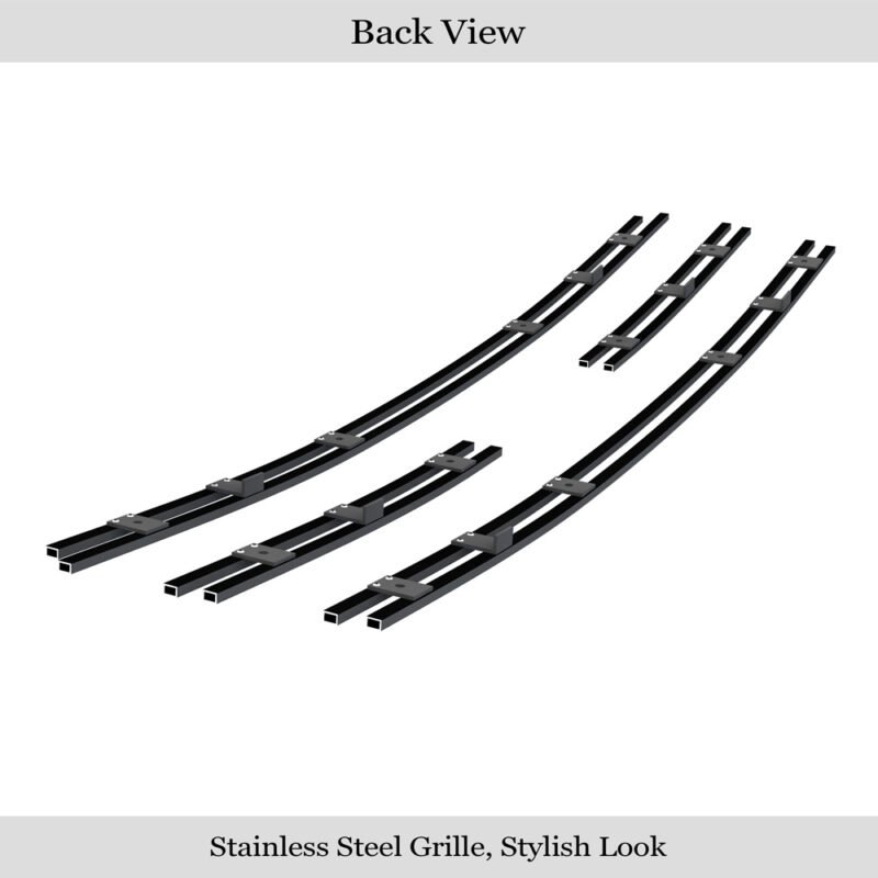 Fits 2004-2007 Toyota Highlander not for Hybrid Main Upper Black Stainless Steel Billet Grille - Image 2