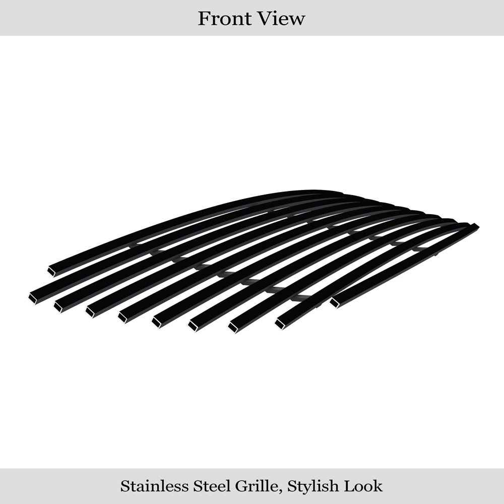 Fits 2003-2004 Toyota Corolla Main Upper Black Stainless Steel Billet Grille