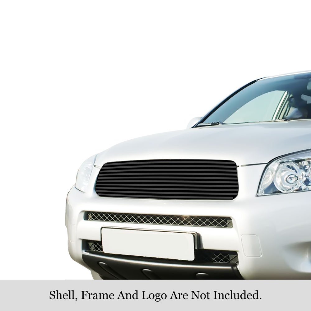 Fits 2006-2008 Toyota RAV4 Main Upper Black Stainless Steel Billet Grille - Image 3