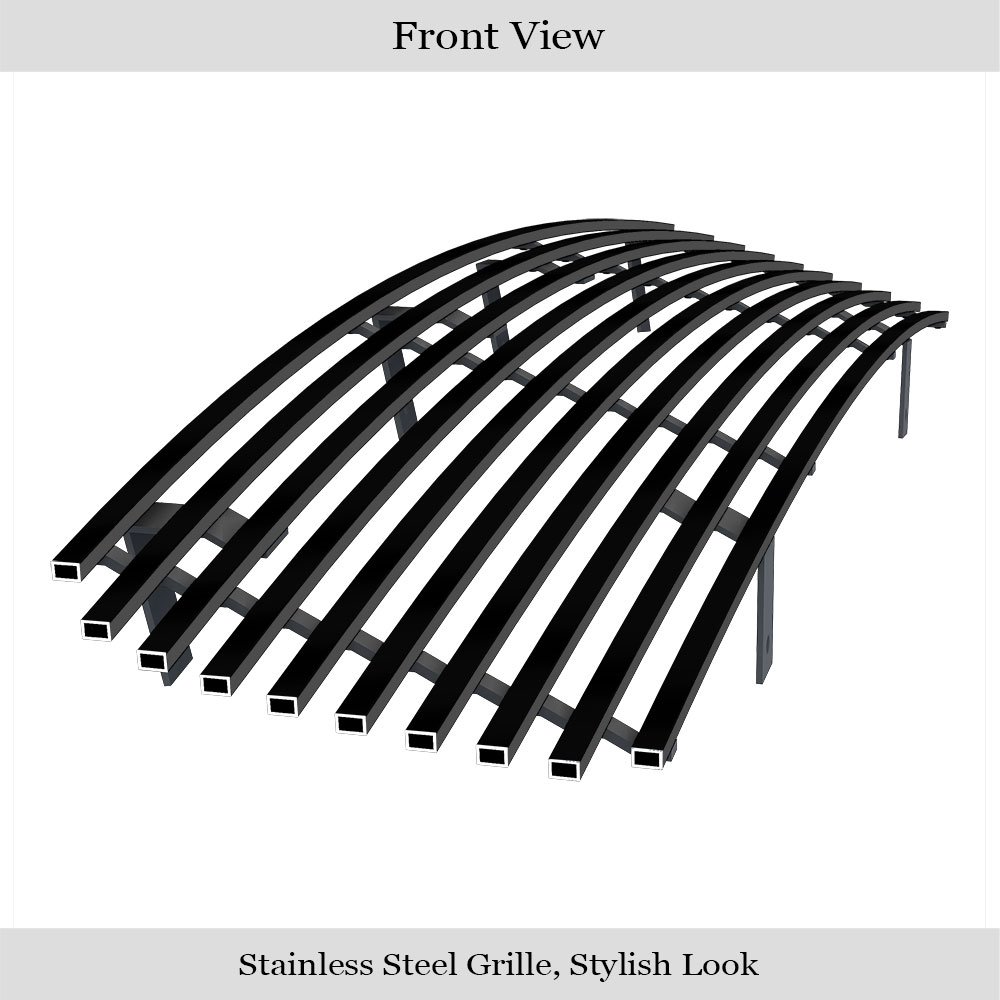 Fits 2006-2008 Toyota RAV4 Main Upper Black Stainless Steel Billet Grille